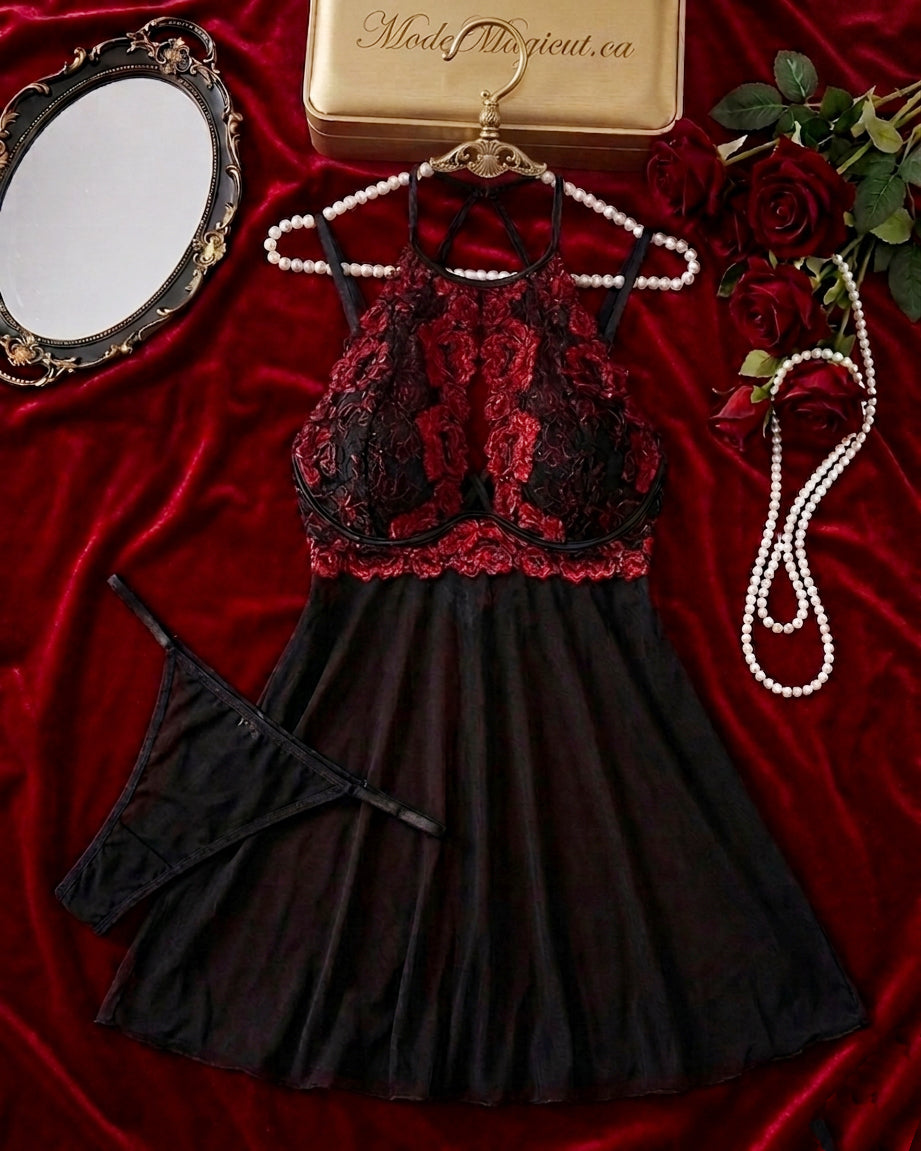 Elegant Lace Babydoll Set
