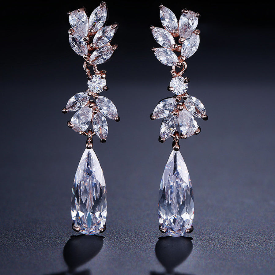 #06538110 Cubic Zirconia Earring (Golden, Silver)
