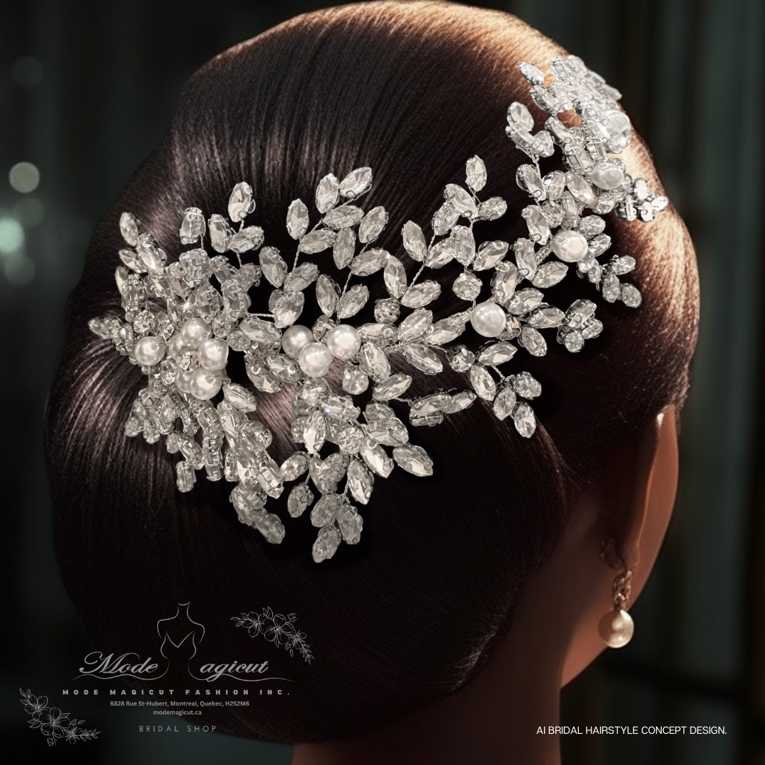 Bridal Haircomb with Pearls and Crystals | Glamorous Rhinestone Headpiece