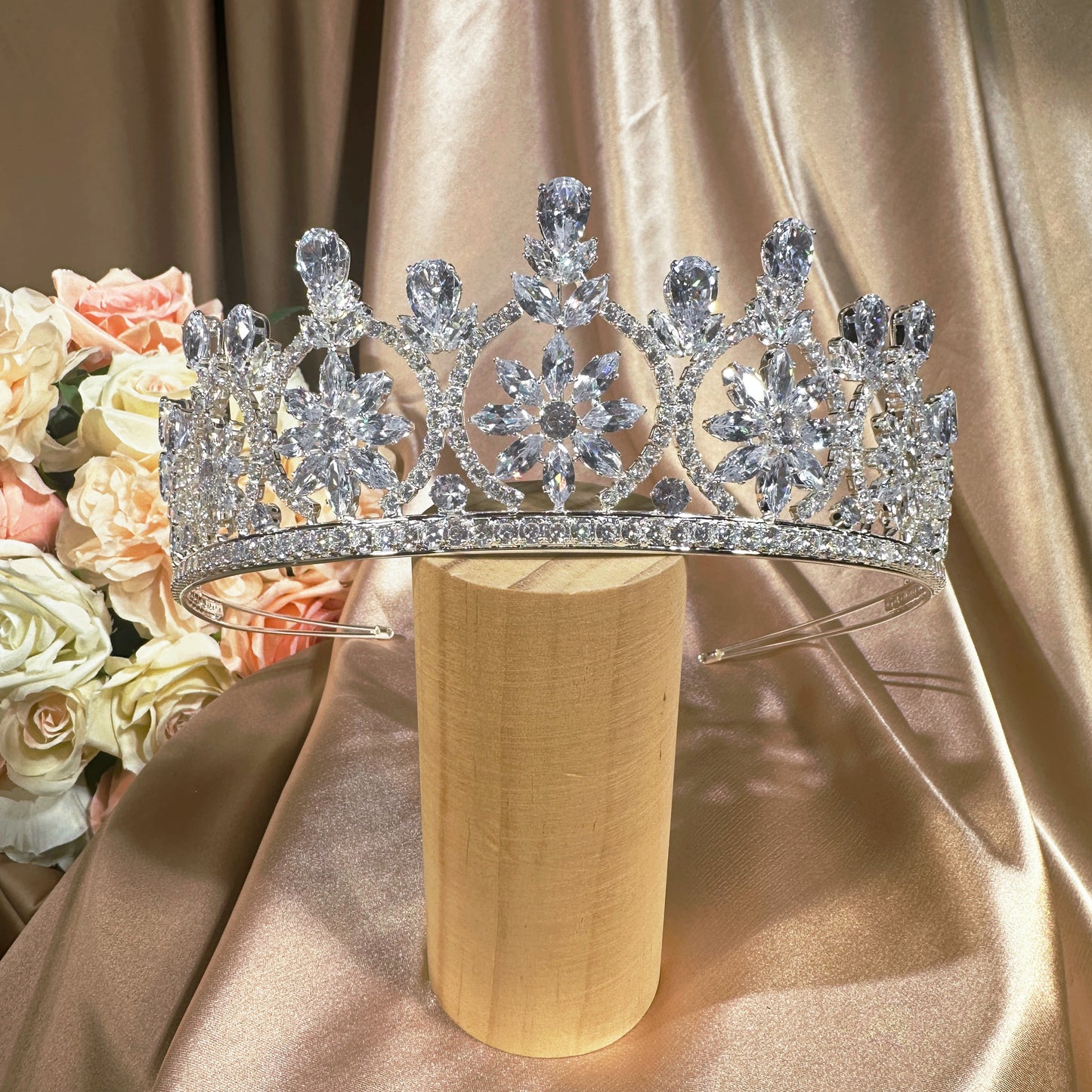 #25419013 Bridal Tiara with Cubic Zirconia Stones Make a Statement on Your Wedding Day