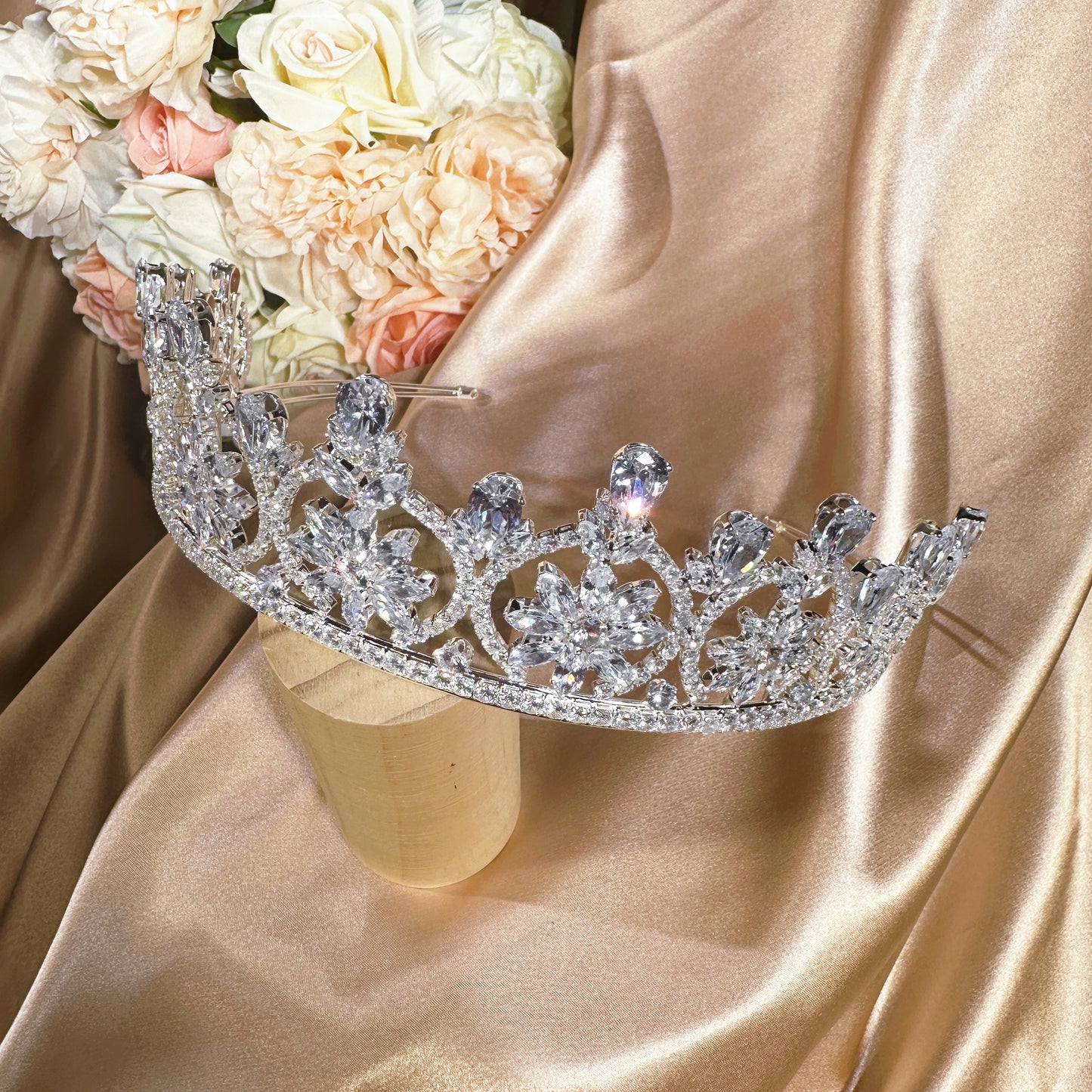 #25419013 Bridal Tiara with Cubic Zirconia Stones Make a Statement on Your Wedding Day