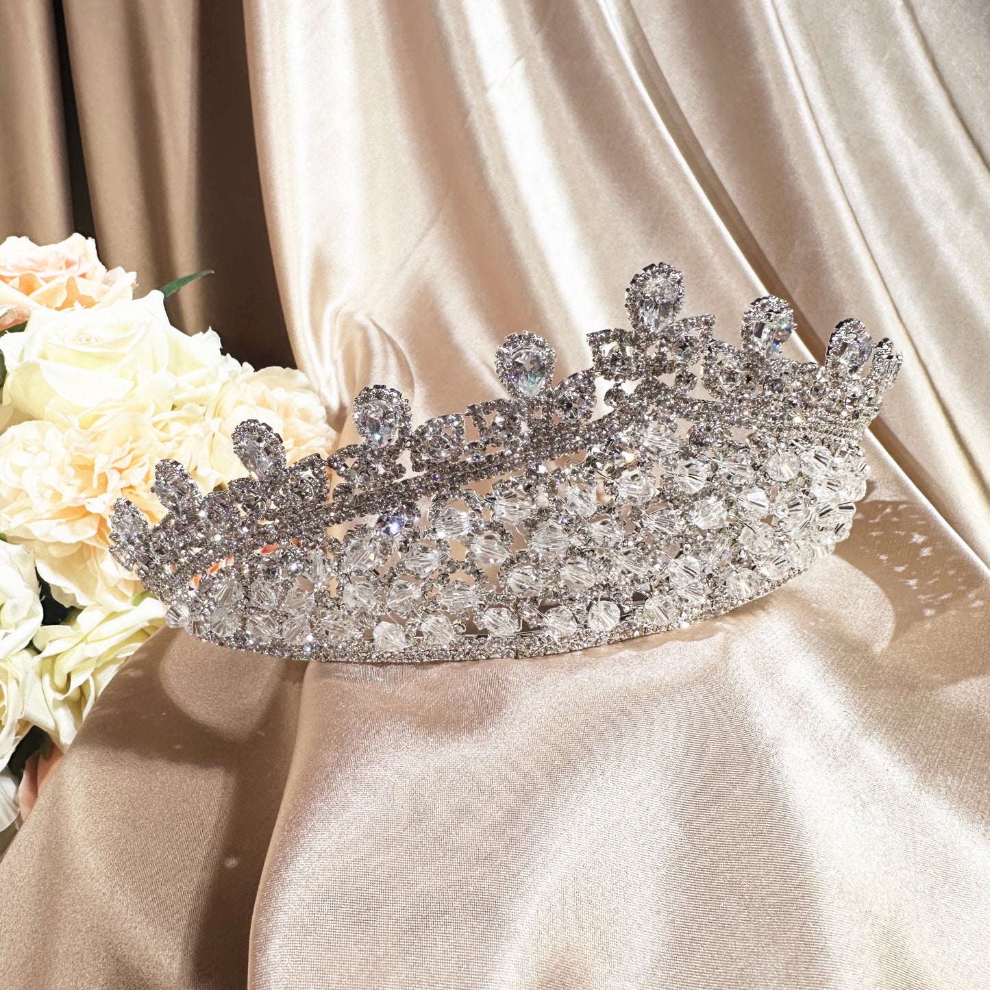 25419030 Bridal Tiara with Cubic Zirconia Stones Make a Statement on Your Wedding Day
