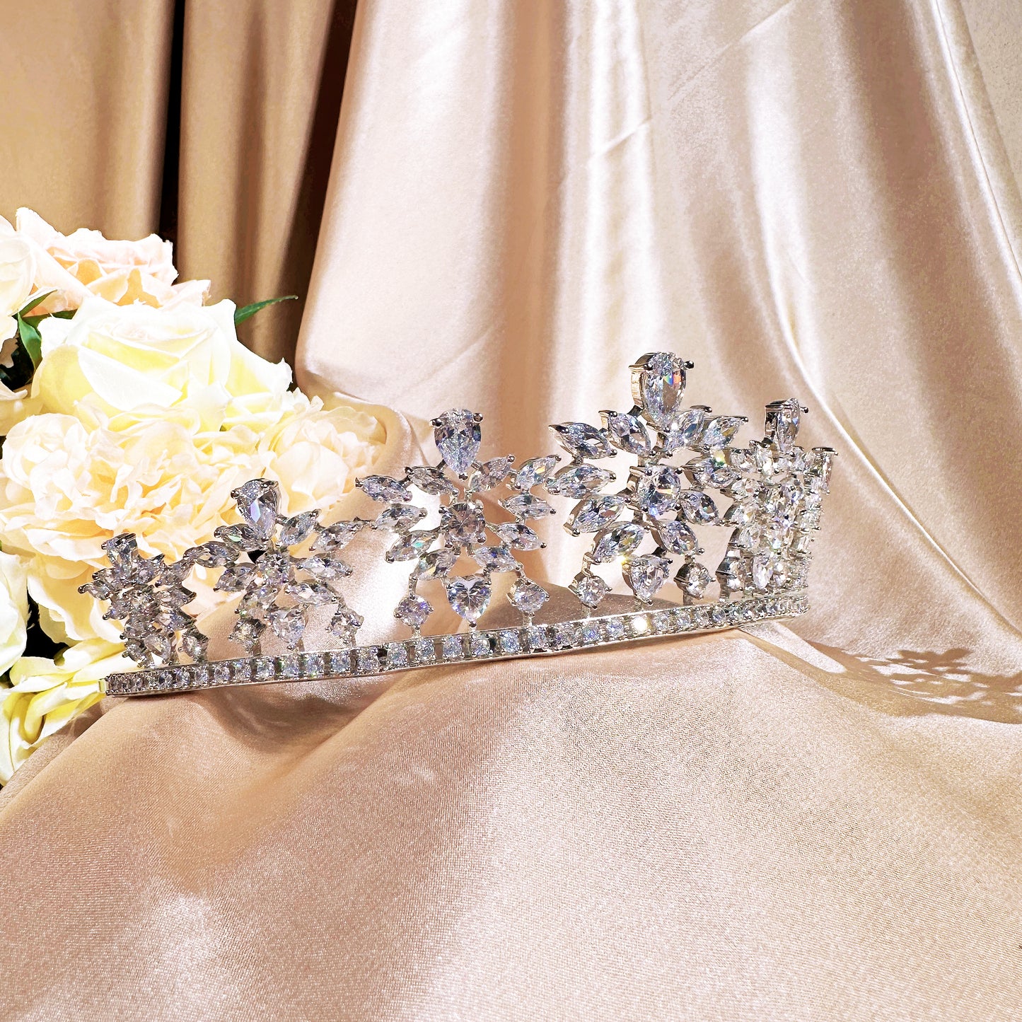 #20419011 Elegant Cubic Zirconia Bridal Tiara | Perfect for Your Fairy Tale Wedding | For Bridal Hairstyle