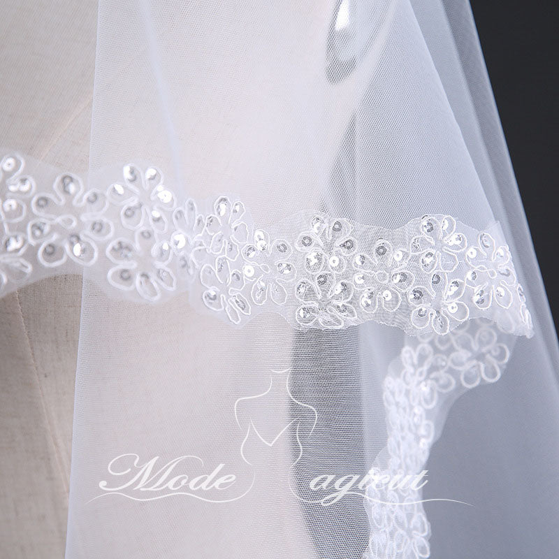 #04308020 3 Meters One-Tier Ivory Cathedral Wedding Veil