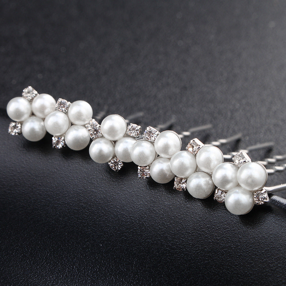 #02448211 Rhinestones Alloy Hairpins Available in Color Sliver, Rose Gold ( Set for 6)