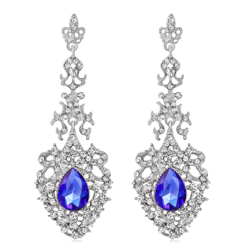 #02538097 Ladies' Alloy/Rhinestone Drop Earrings