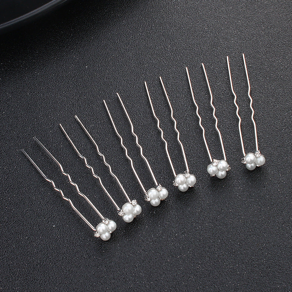 #02448211 Rhinestones Alloy Hairpins Available in Color Sliver, Rose Gold ( Set for 6)