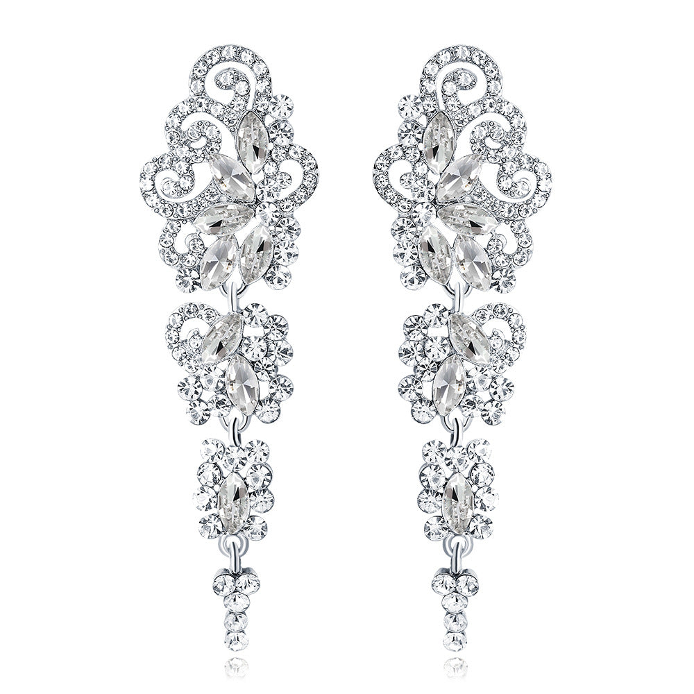 #02538099 Gorgeous Long Alloy/Rhinestone Drop Earrrings