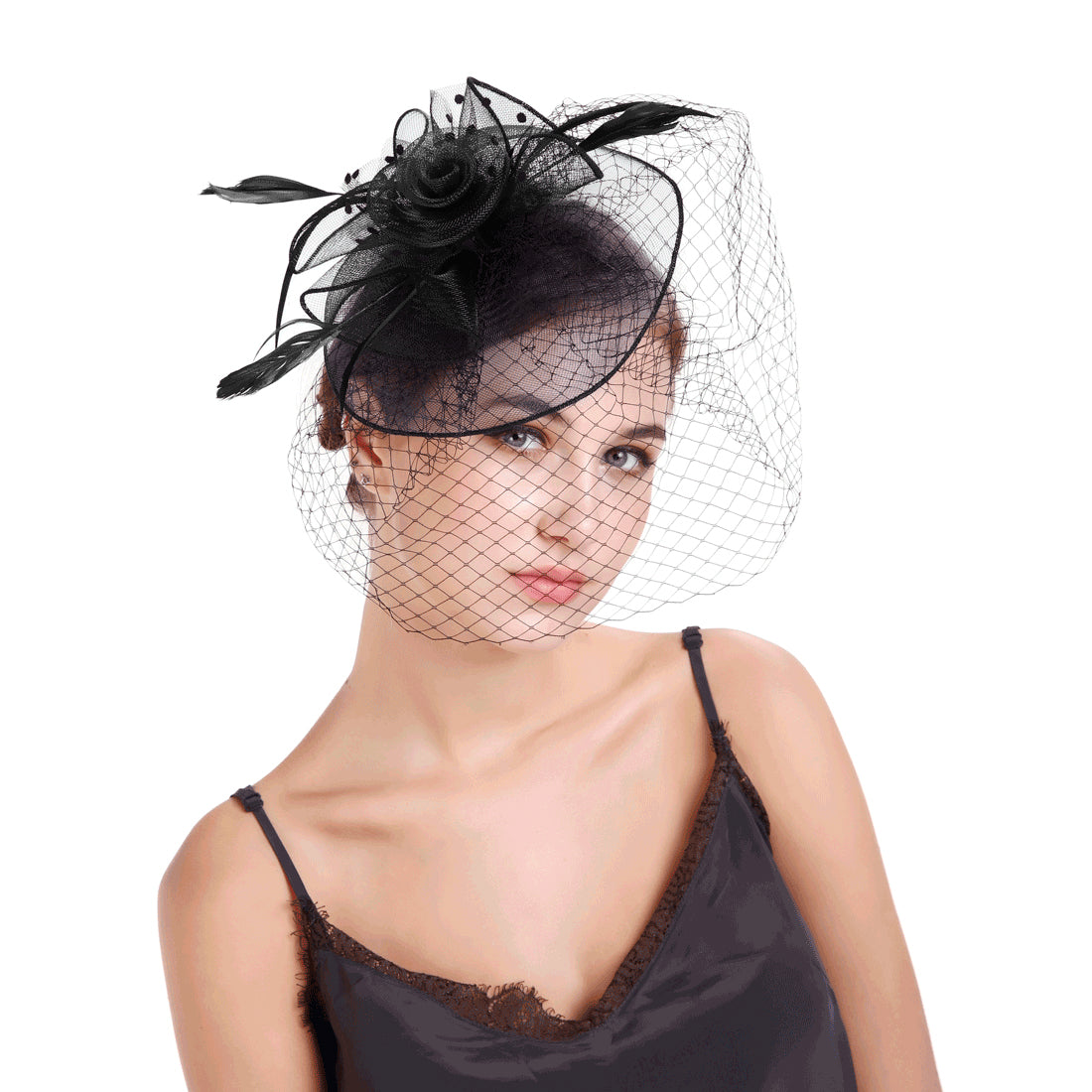 #03948009 Ladies' Cambric Fascinators With Veil