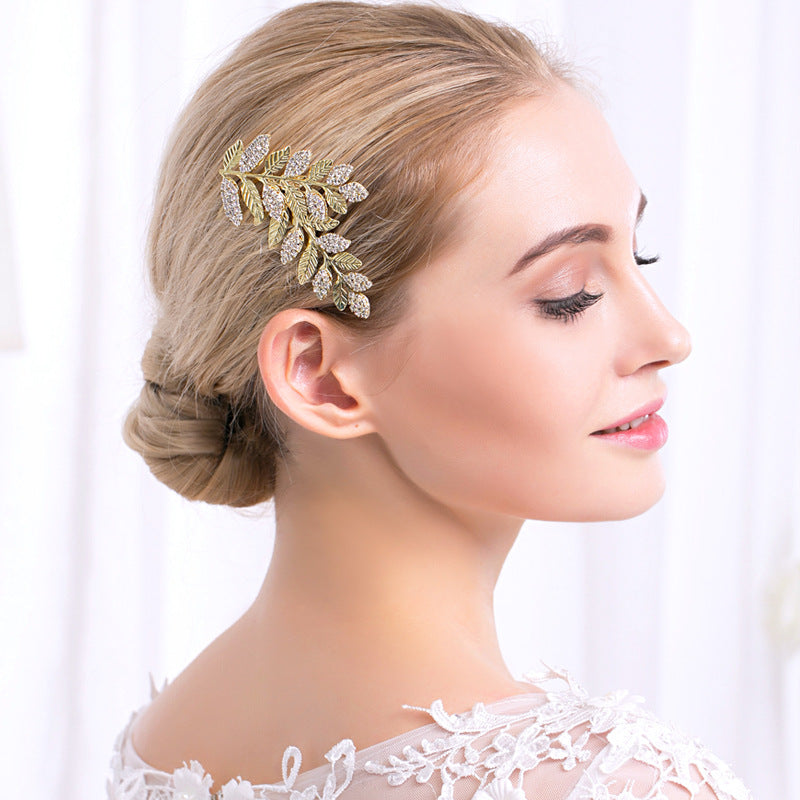 #02418210 Golden Leaves Hair Comb