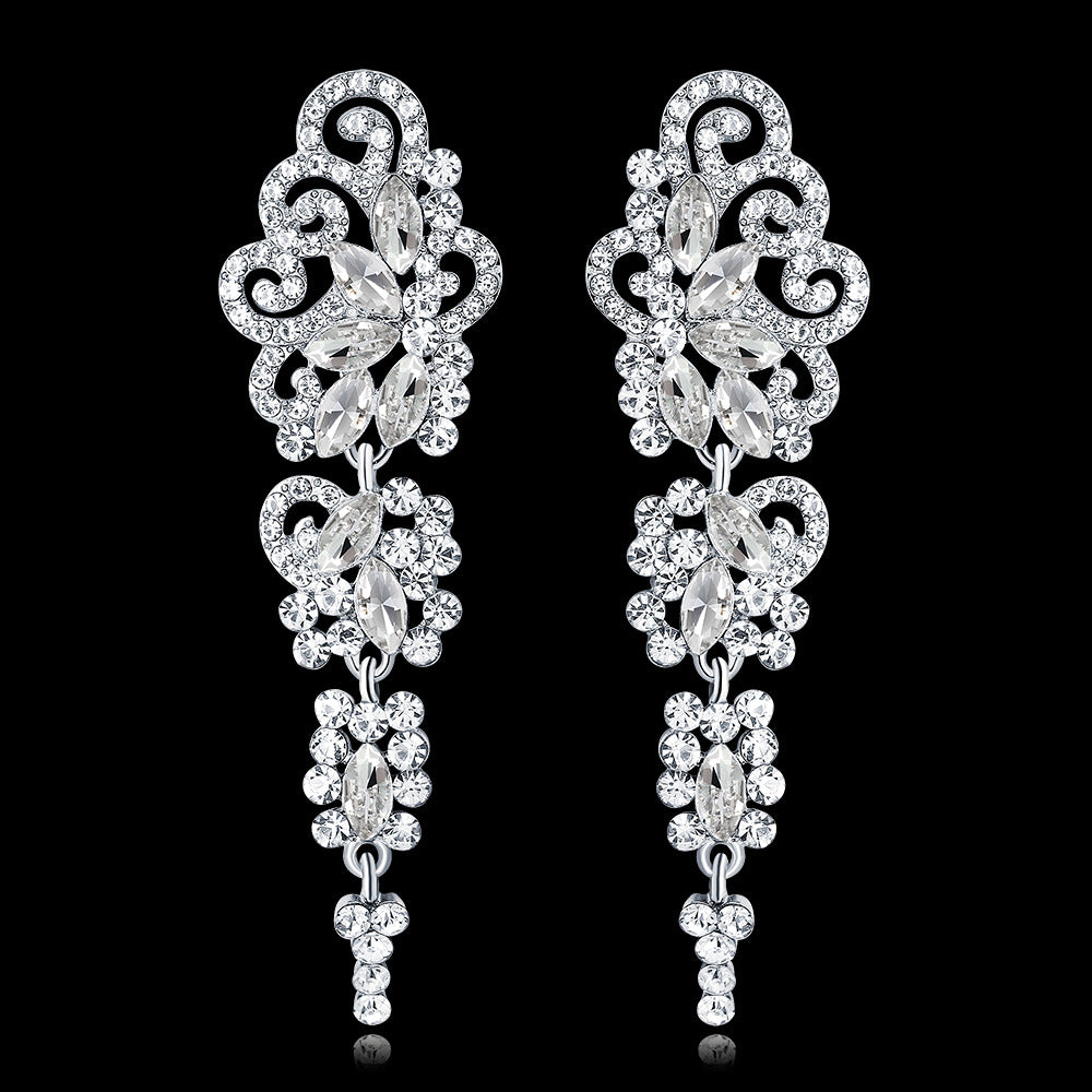 #02538099 Gorgeous Long Alloy/Rhinestone Drop Earrrings