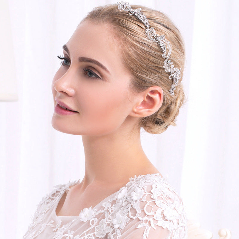 #04418080 Rhinestone Leaf Headband With Crystal embellished