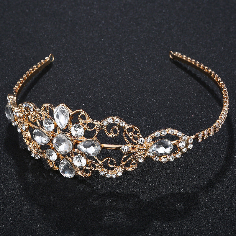 #04418072 Rhinestone Alloy Silver & Golden Tiara (Available Golden Silver Color)