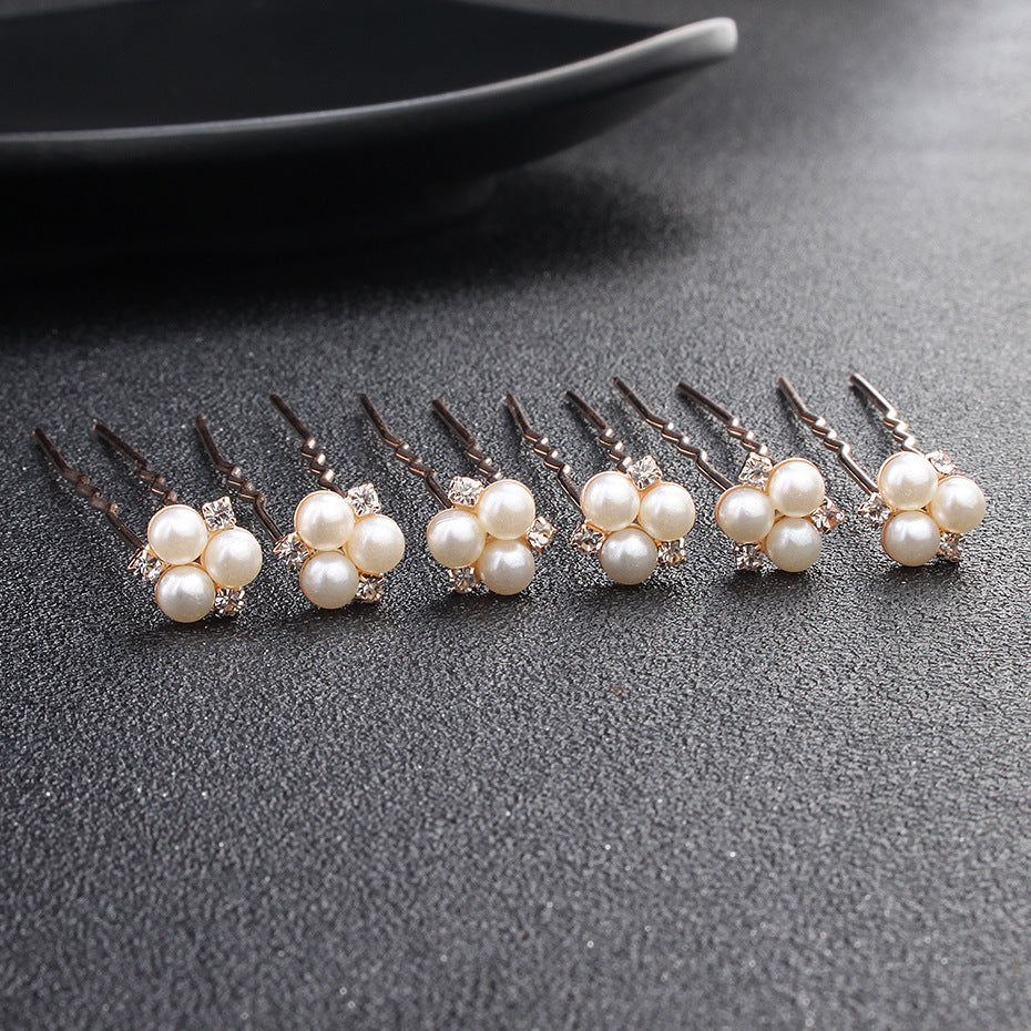 #02448211 Rhinestones Alloy Hairpins Available in Color Sliver, Rose Gold ( Set for 6)