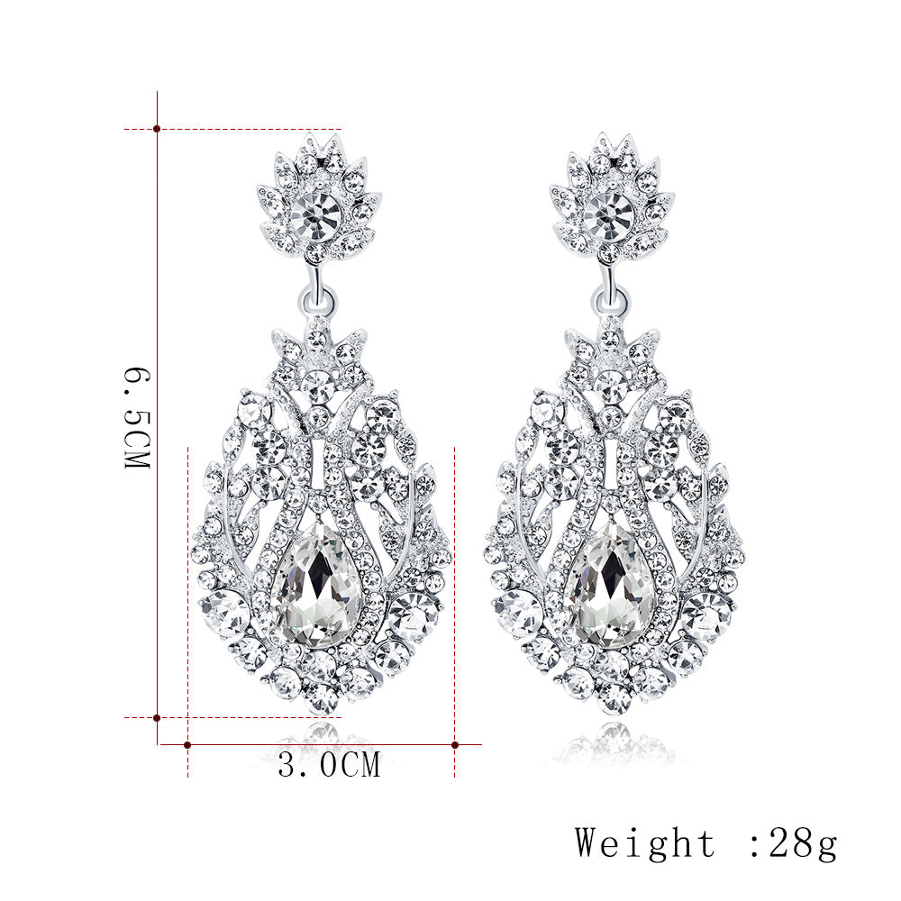 #02538100 Classic Teardrop-shaped Alloy Rhinestone Earrings