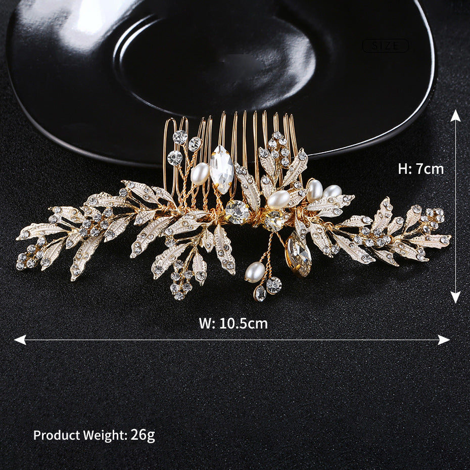 #04448078 Golden Alloy Rhinestone Combs & Barrettes