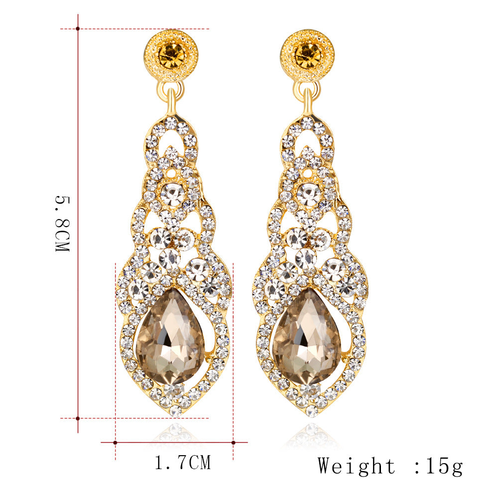 #02538096 Ladies' Classic Alloy/Rhinestone Drop Earring
