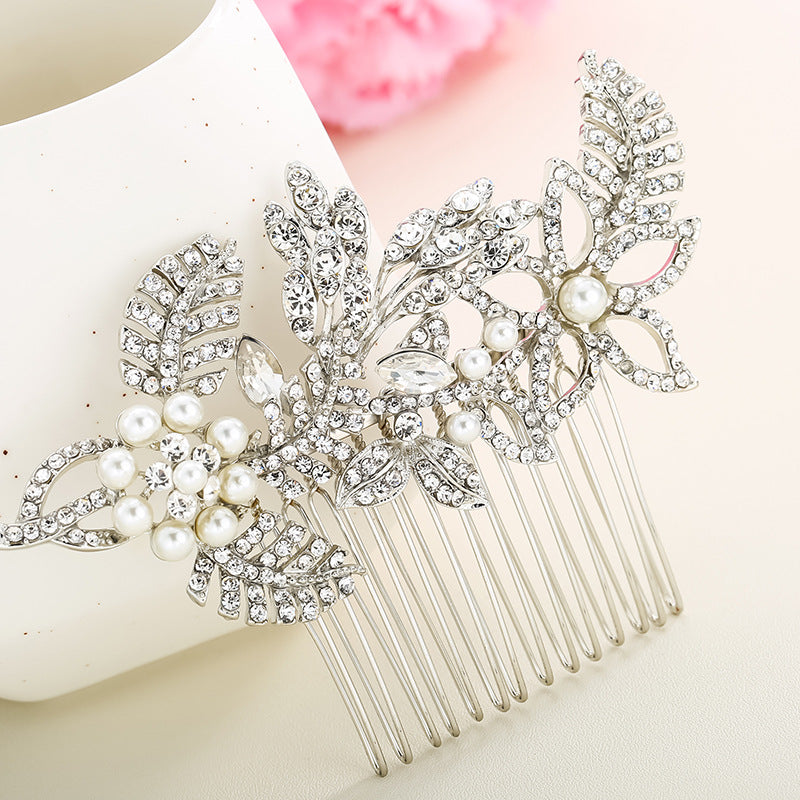 #05448218 Rhinestone, Imitation Pearls Hair Comb