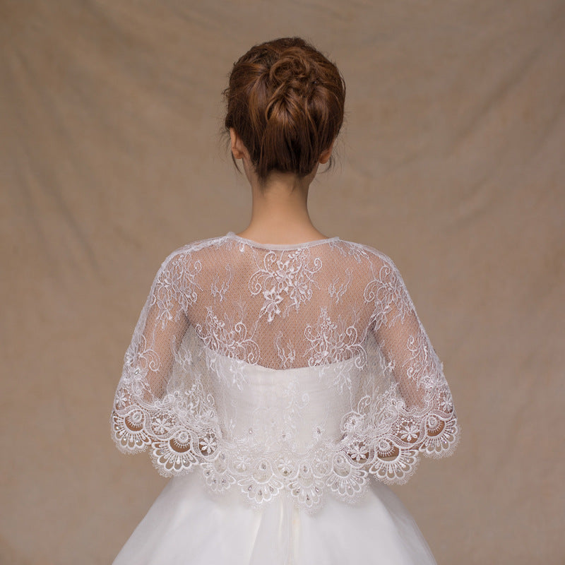 #11228004 Ivory Lace Bridal Wrap