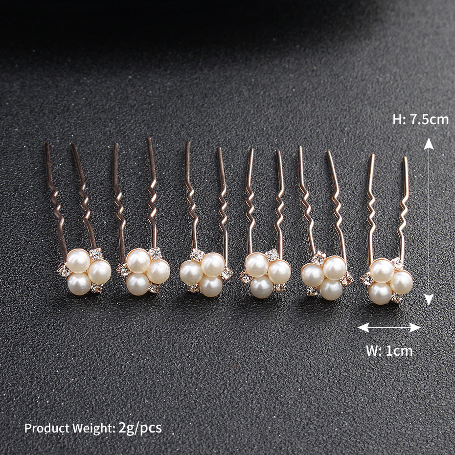 #02448211 Rhinestones Alloy Hairpins Available in Color Sliver, Rose Gold ( Set for 6)
