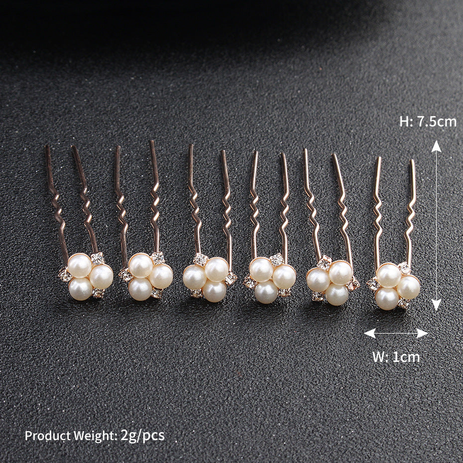 #02448211 Rhinestones Alloy Hairpins Available in Color Sliver, Rose Gold  ( Set for 6)
