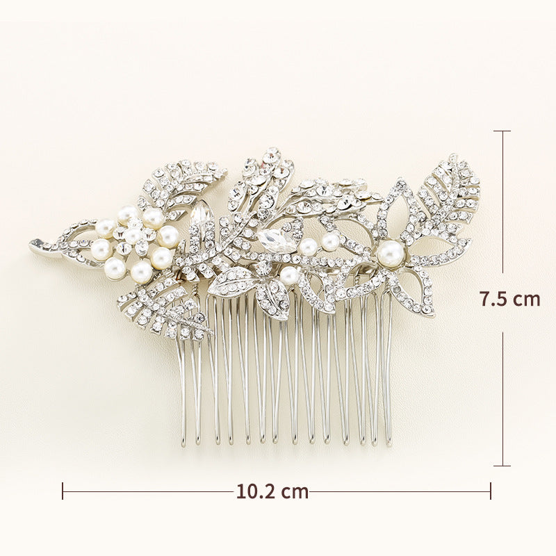 #05448218 Rhinestone, Imitation Pearls Hair Comb