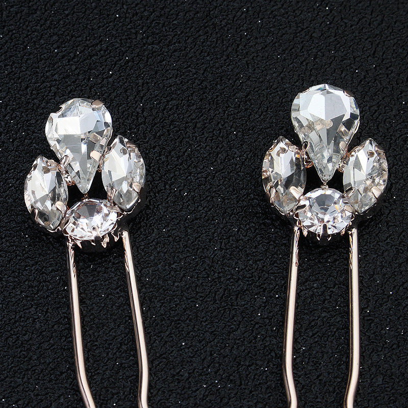 #03448194 Exquisite and Beautiful 4 diamonds Rhinestones Alloy Hairpins (Set for 6)
