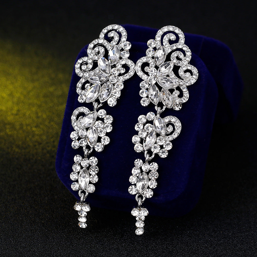 #02538099 Gorgeous Long Alloy/Rhinestone Drop Earrrings