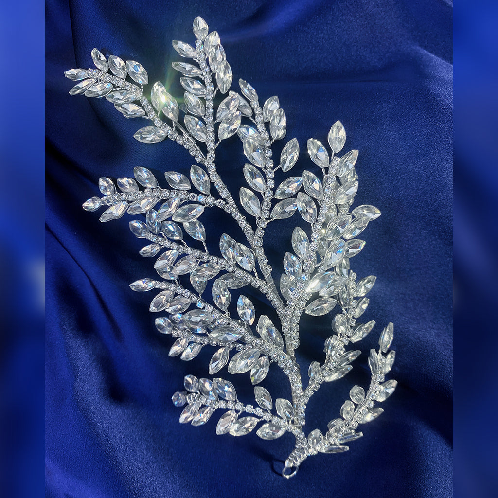 22309428 Leaves Design Rhinestone Headpiece (Silver, Gold)