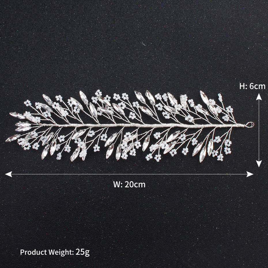 #06418195 Vintage Silver Color Rhinestones Alloy Headband