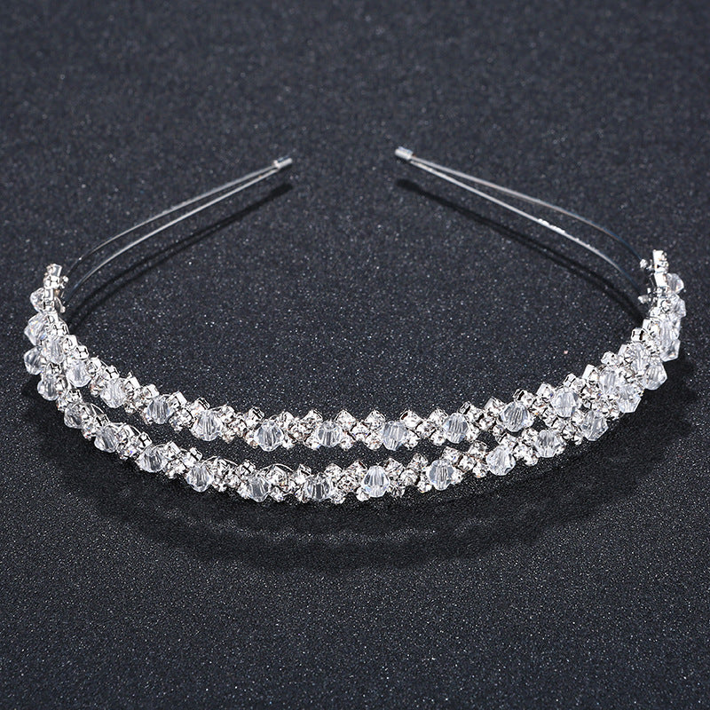 04419079 Delicate Crystal Headband for Wedding, Party, Birthday