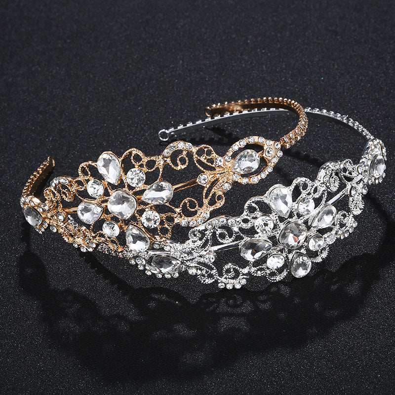 #04418072 Rhinestone Alloy Silver & Golden Tiara (Available Golden Silver Color)