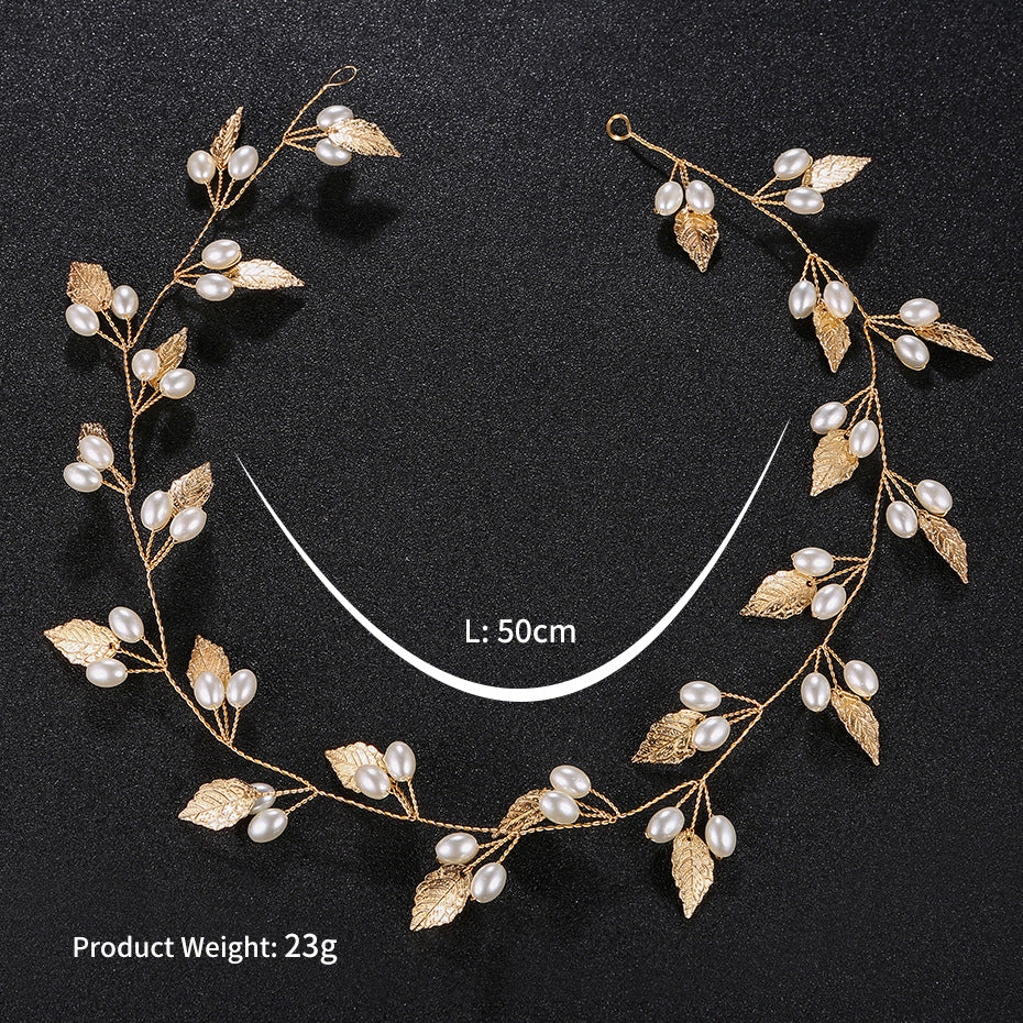 #04418202 Hand Made Imitation Pearls/Alloy Headband