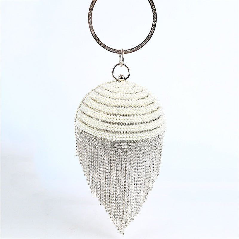#14818001 Shining Unique Design Rhinestone Tassel Ladies' Clutches