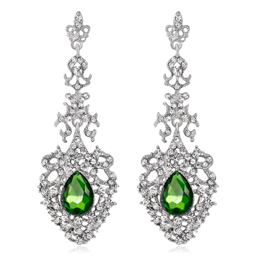 #02538097 Ladies' Alloy/Rhinestone Drop Earrings
