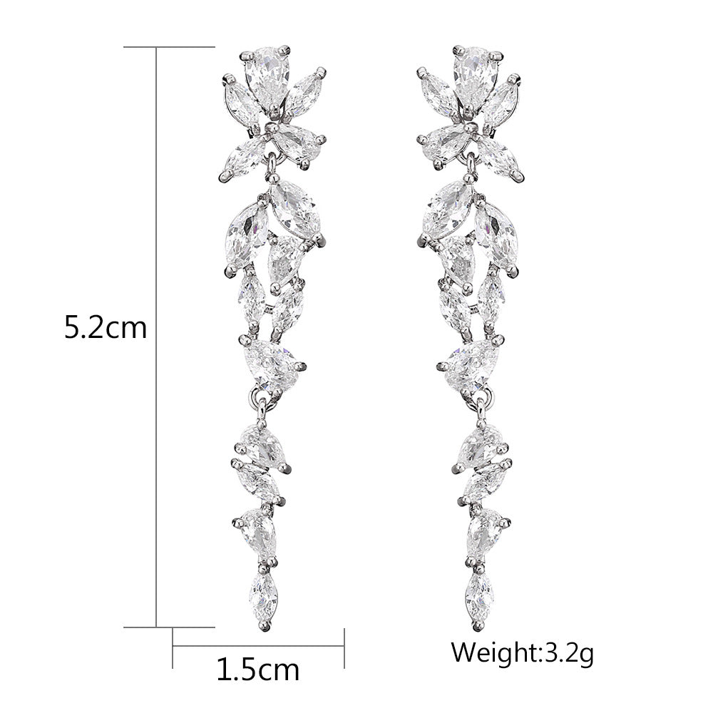 #22103217 Long Cubic Zirconia Earrings