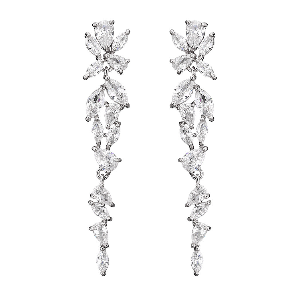 #22103217 Long Cubic Zirconia Earrings