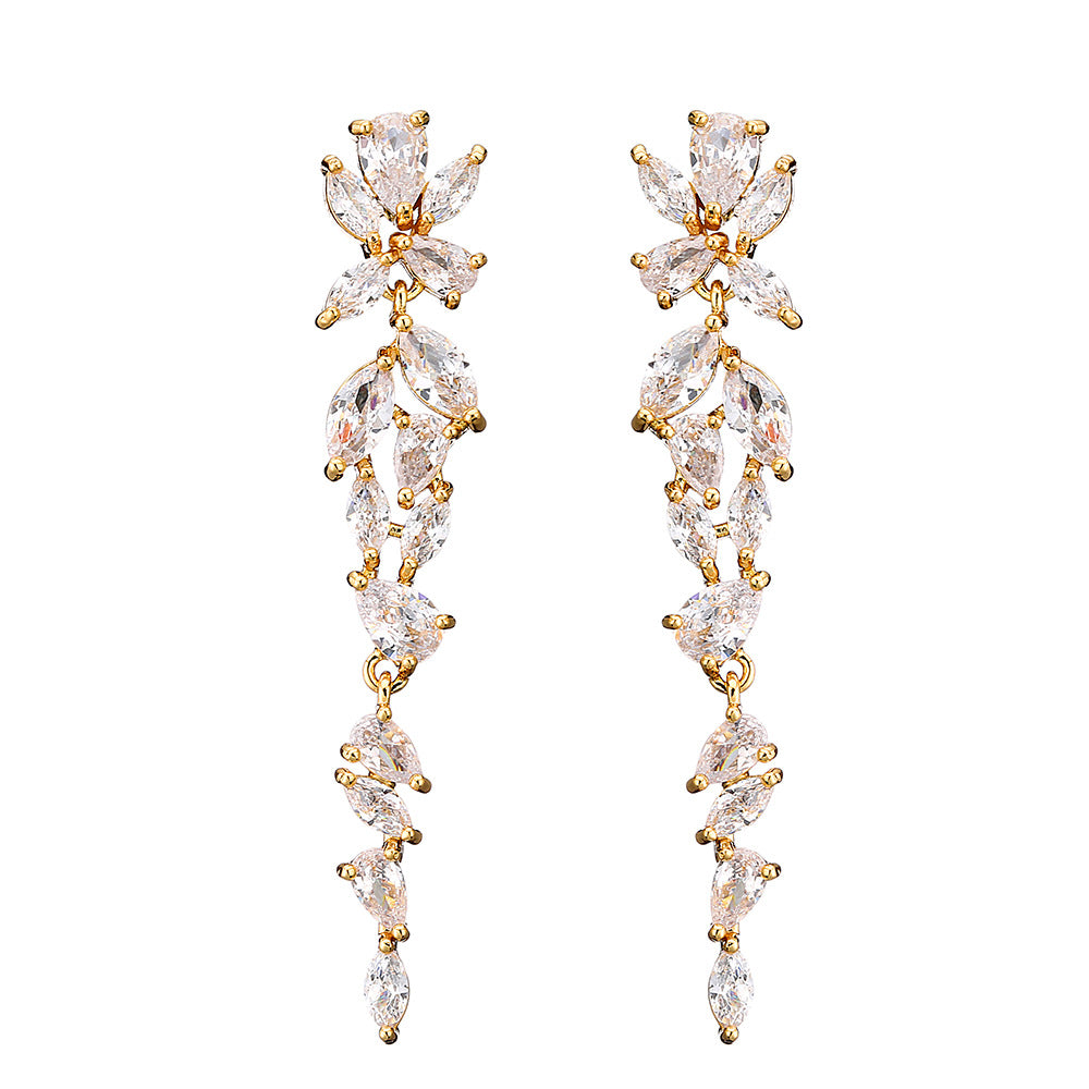 #22103217 Long Cubic Zirconia Earrings