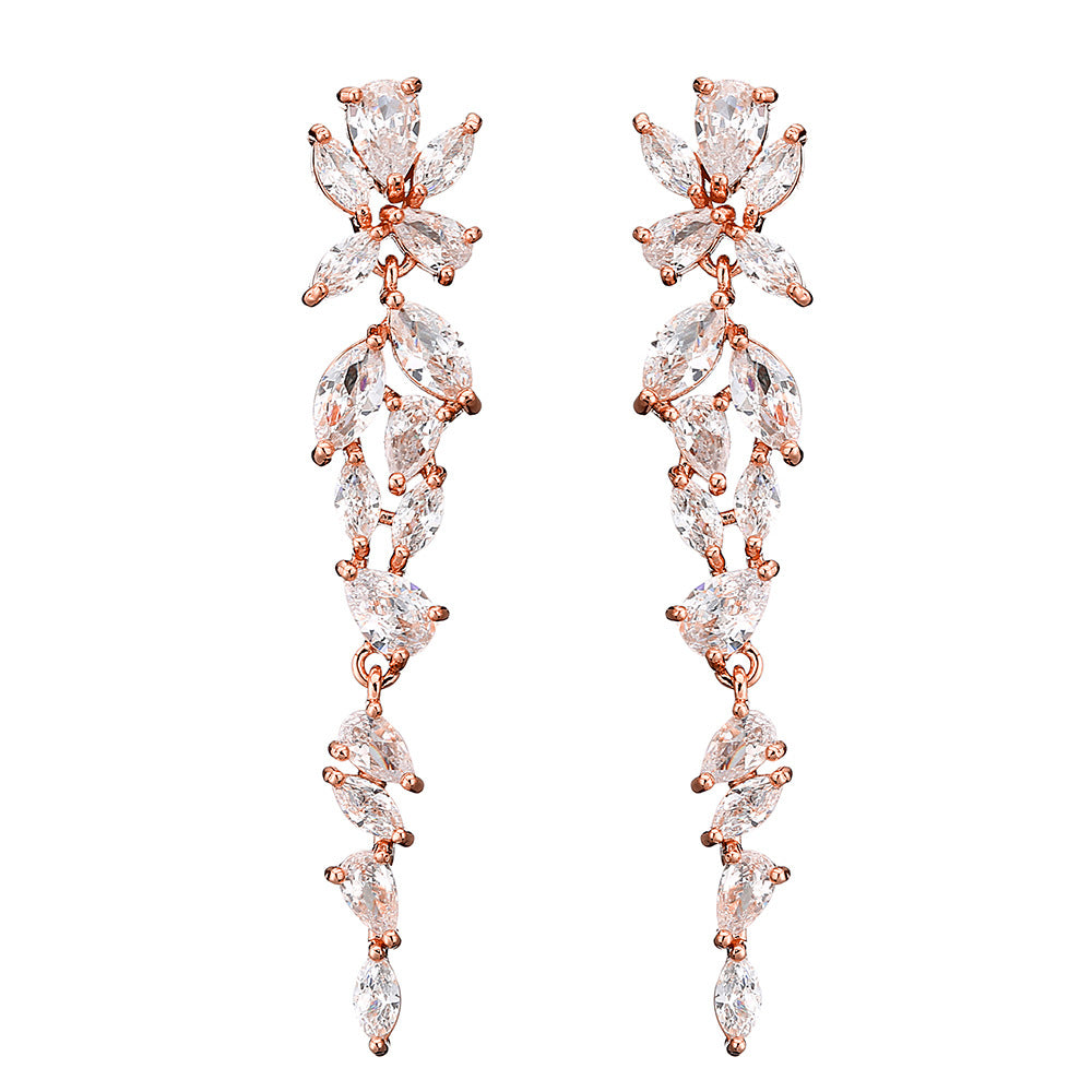 #22103217 Long Cubic Zirconia Earrings
