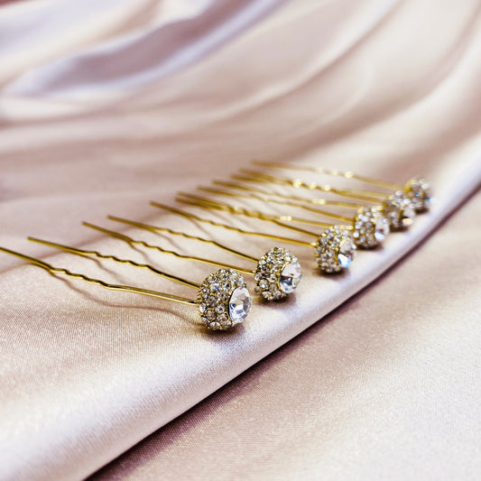 #05448187 Rhinestones Hairpins available color Sliver, Rose gold, Gold (Set for 6)