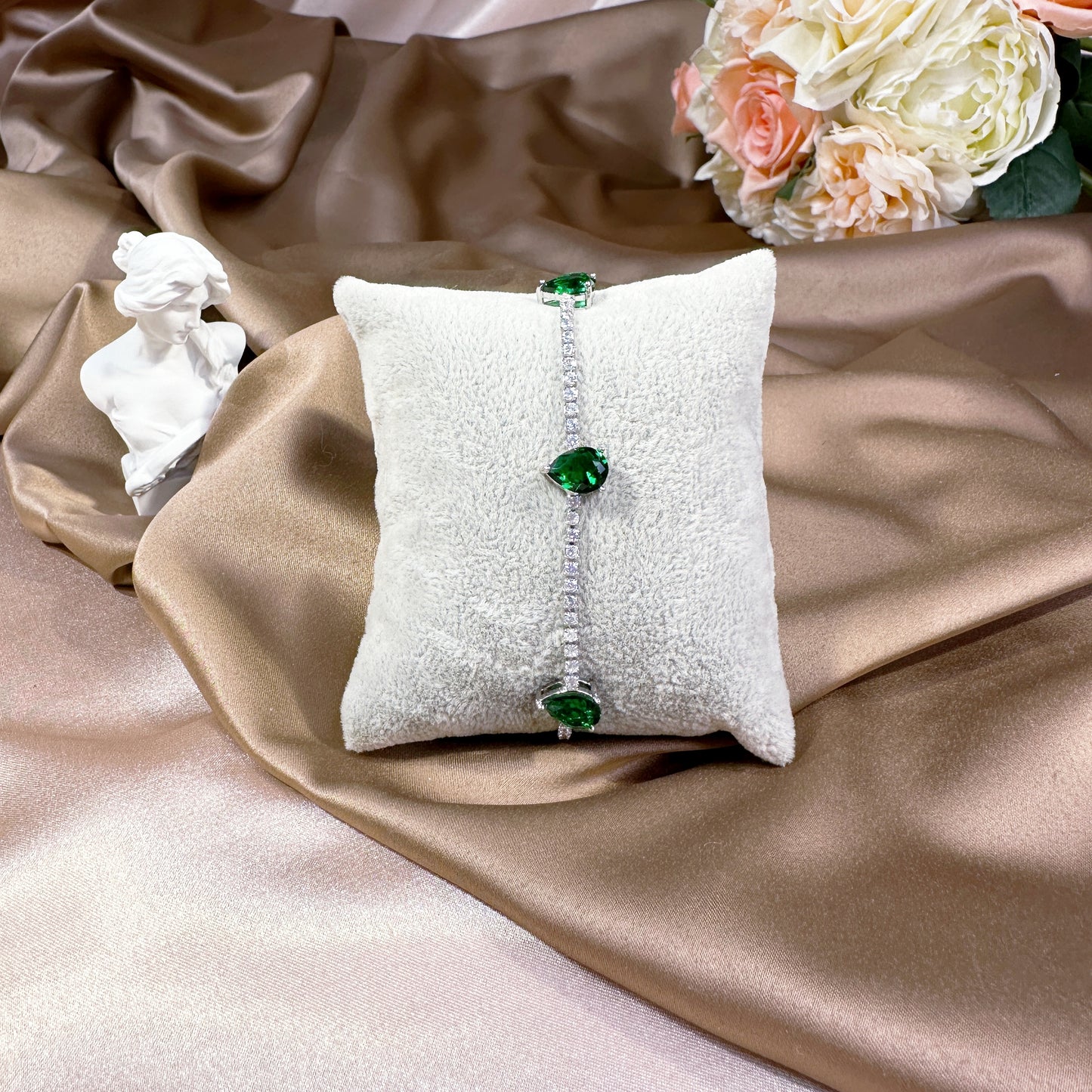 23114003 Cubic Zirconia Bracelets (Available Silver, Blue & Green)