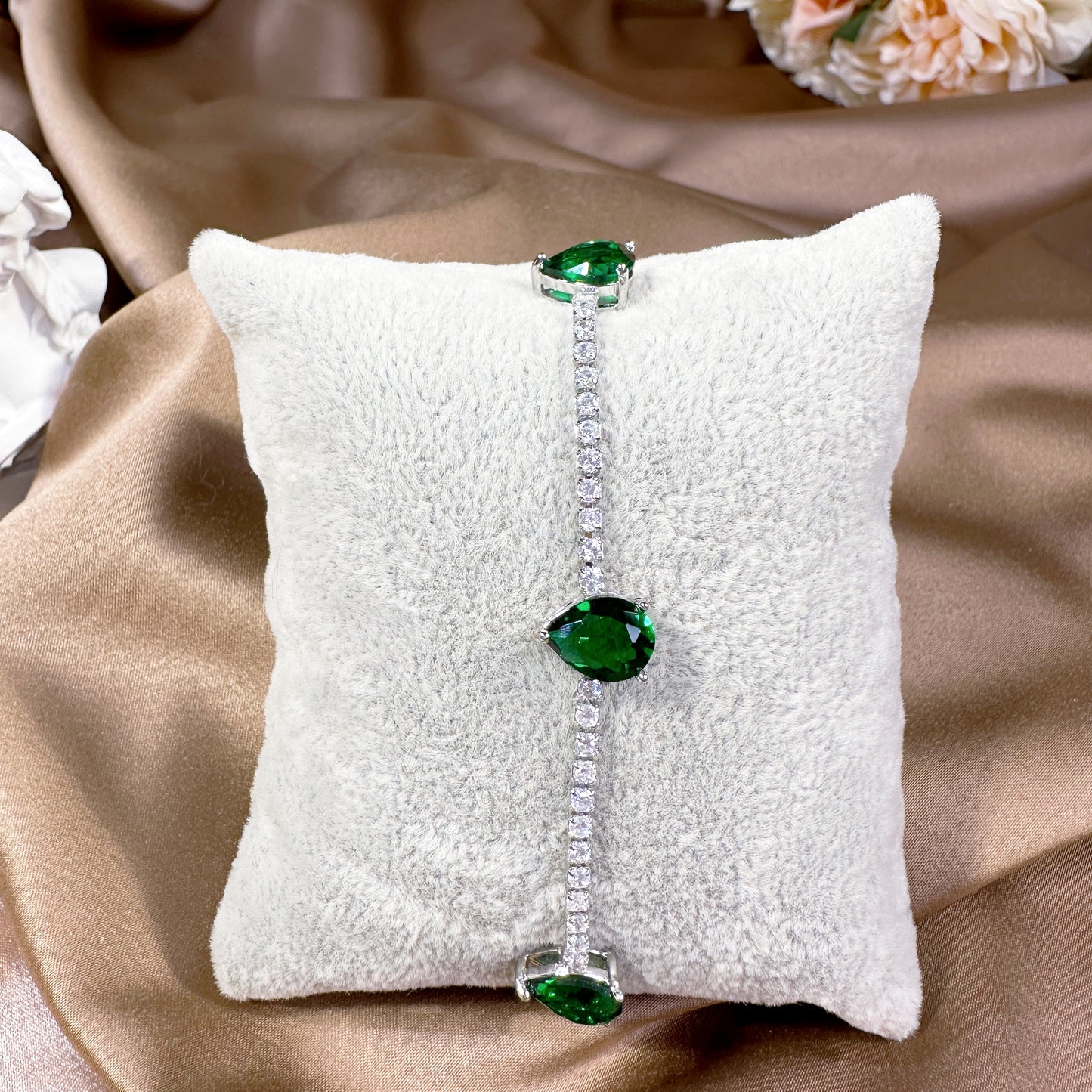 23114003 Cubic Zirconia Bracelets (Available Silver, Blue & Green)