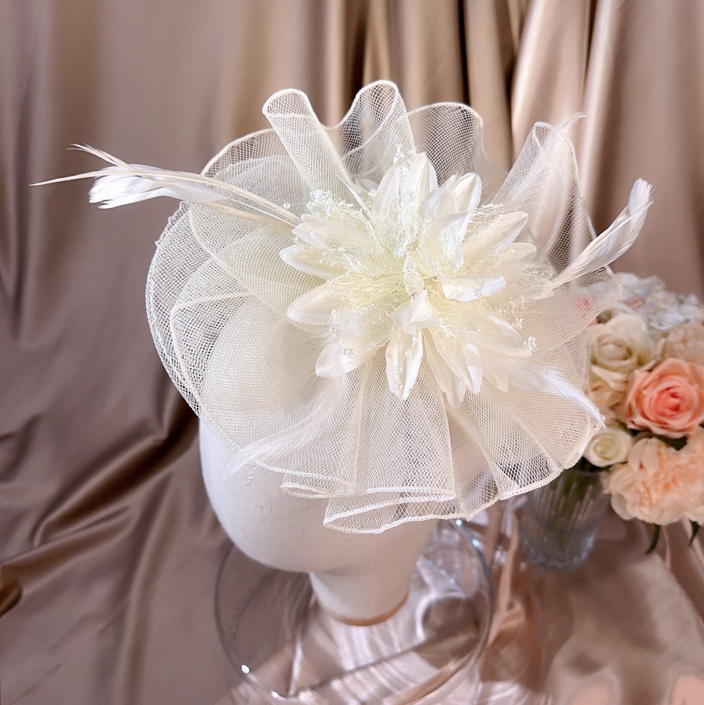 039480014 Fascinators for Special Occasion Bridal Hats for Wedding Tea Party Hats (Available Black, White)