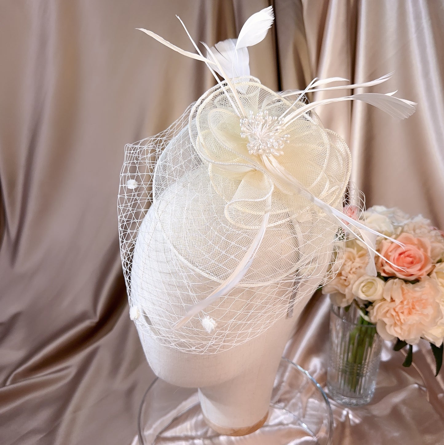 039480015 Bridal Hats for Wedding Tea Party Hats Fascinators (Available Black )