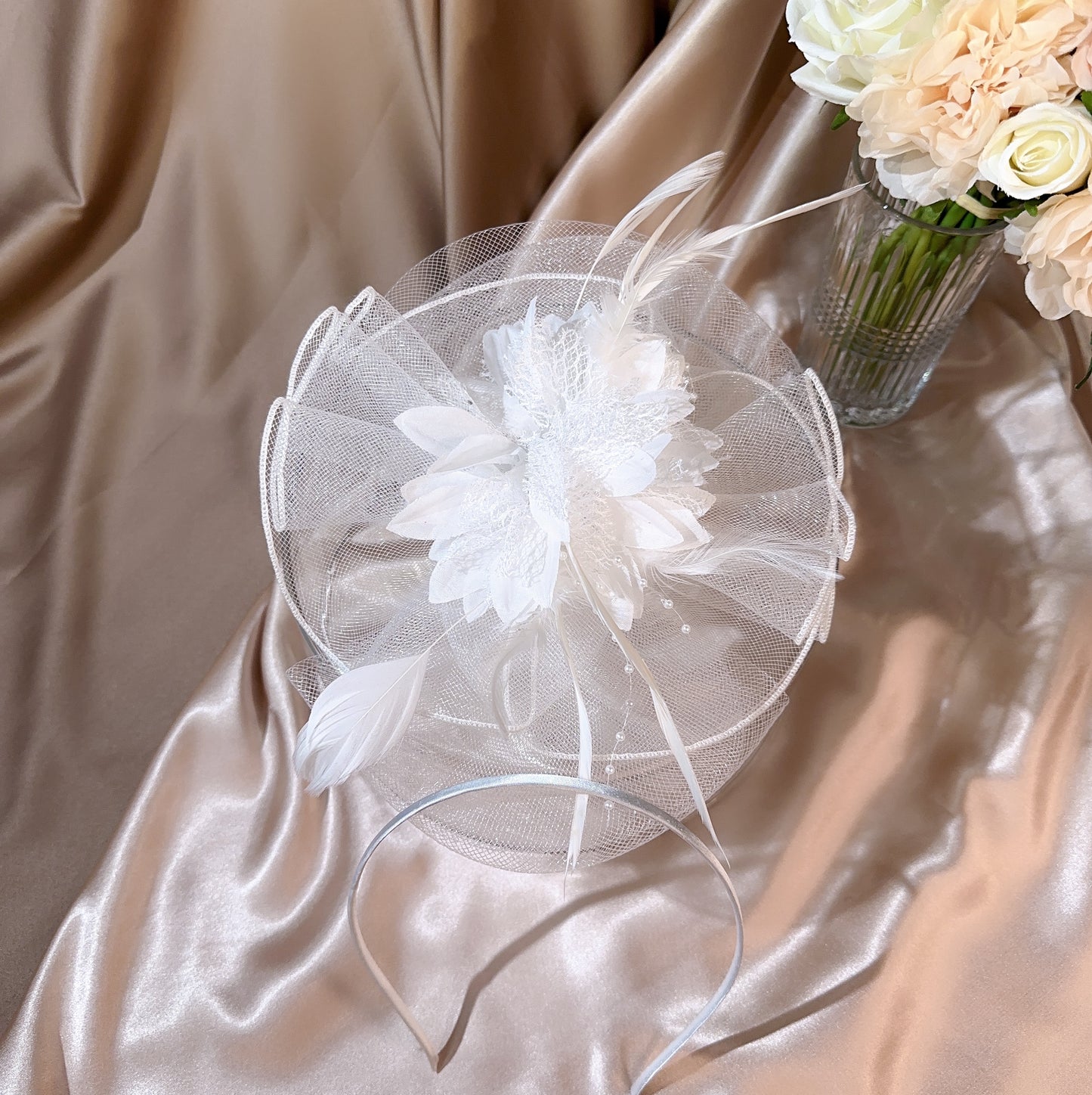 039480014 Fascinators for Special Occasion Bridal Hats for Wedding Tea Party Hats (Available Black, White)