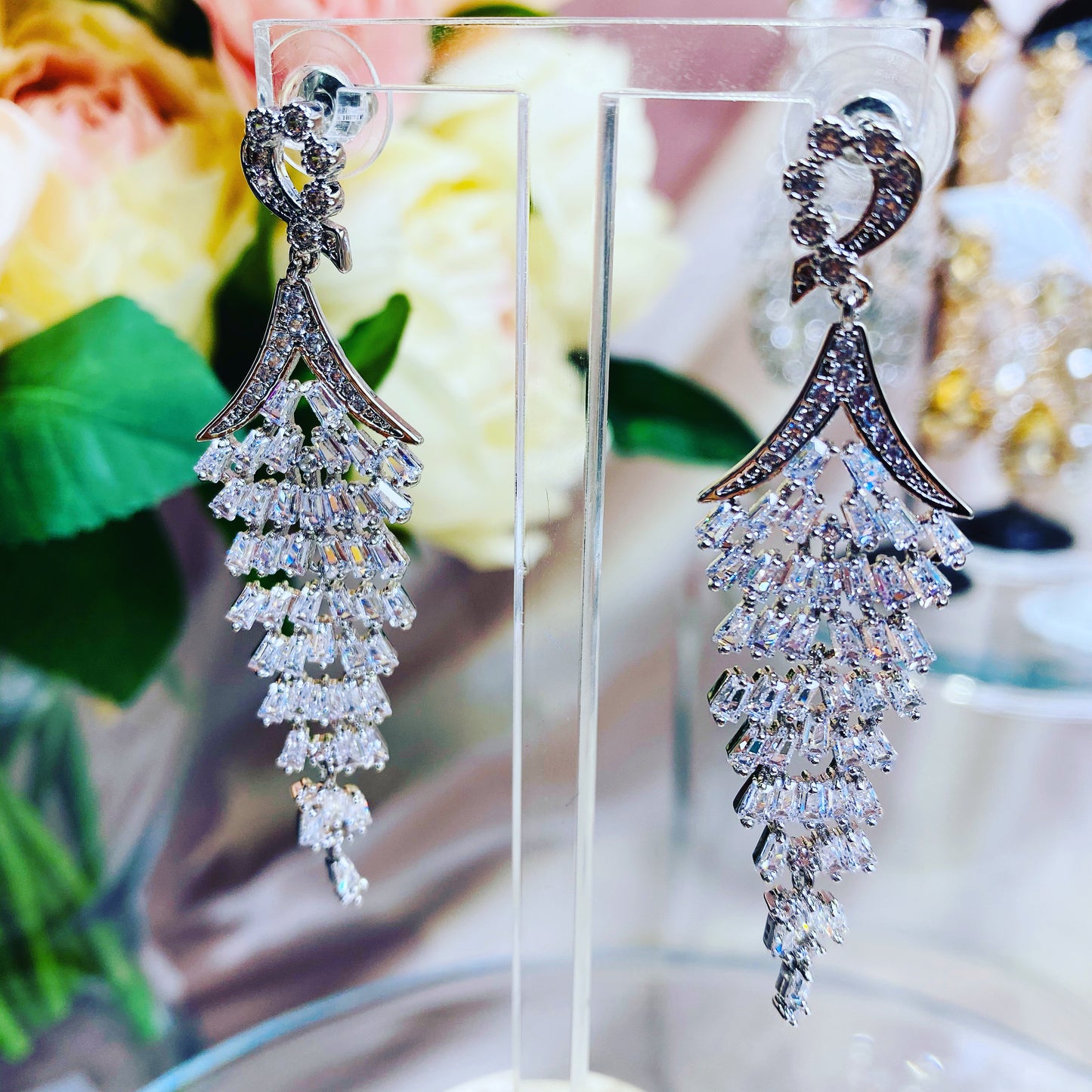 #09532007 Cubic Zirconia Earring 6.2*1.7 cm