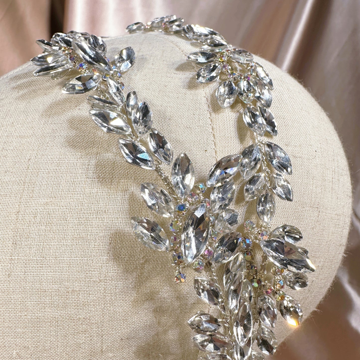 23880935Elevate Your Wedding Day Style with Our Glittering Large Rhinestone Headpiece