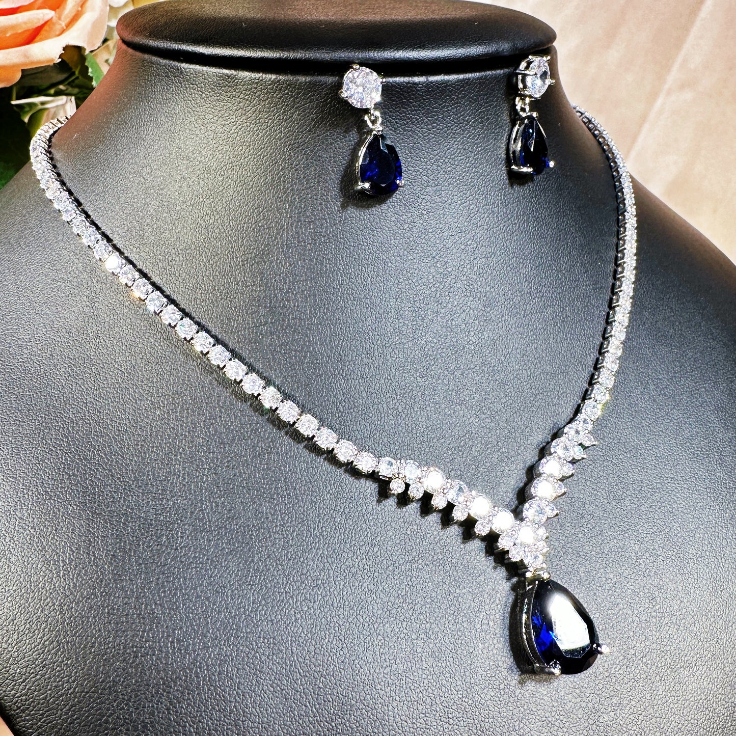 #23872011 Sparkling Perfection Delicate Luxury Cubic Zirconia Jewelry Set for Brides