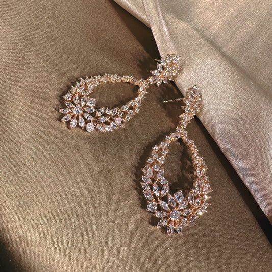 # 22103440 Elegant and Affordable Cubic Zirconia Stud Earrings (Available Silver, Rose-Gold)
