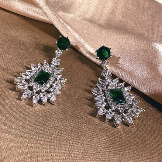 #2218342 Dazzling Cubic Zirconia Teardrop Earrings for Special Occasions (Available in Silver & Rose-Gold)